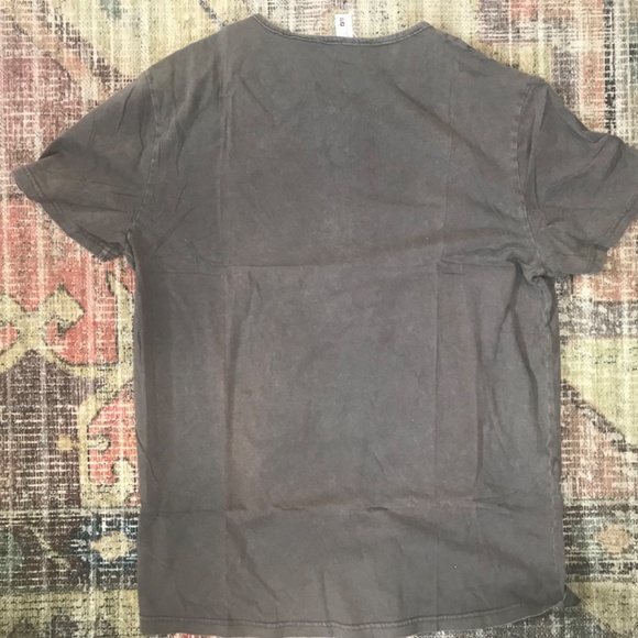 Mens Distressed Henley Shirts Front Placket Retro Short Sleeve Tee Shirts Casual - Picture 2 of 6